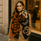 Sciarpa Lussuosa Reversibile - Motivo Floreale - Elegante