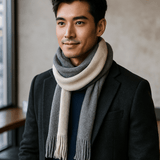 Sciarpa di Lana a Strisce - Lunga - Calda - Elegante